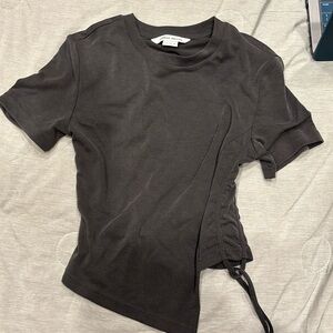 Urban Revivo Simple Design Stretchy Black Crop Top Summer Must-have S